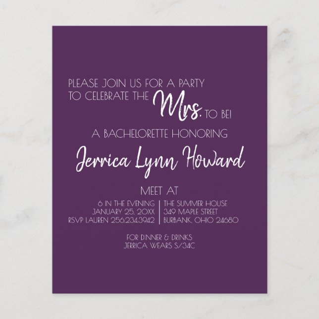 Zukunft Herr & Mrs Bachelorette Flyer (Vorne)
