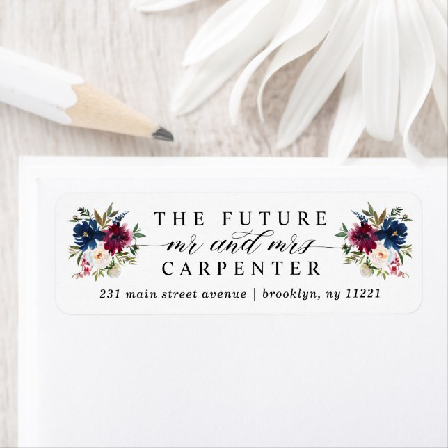 Zukunft Herr Navy Blue Burgundy Floral Wedding (Insitu)