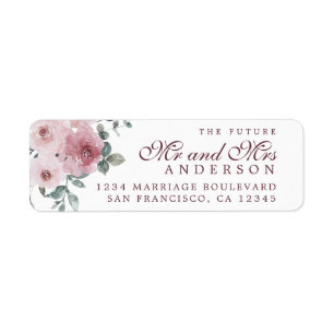 Zukunft Herr Pink Burgundy Floral Return Addres
