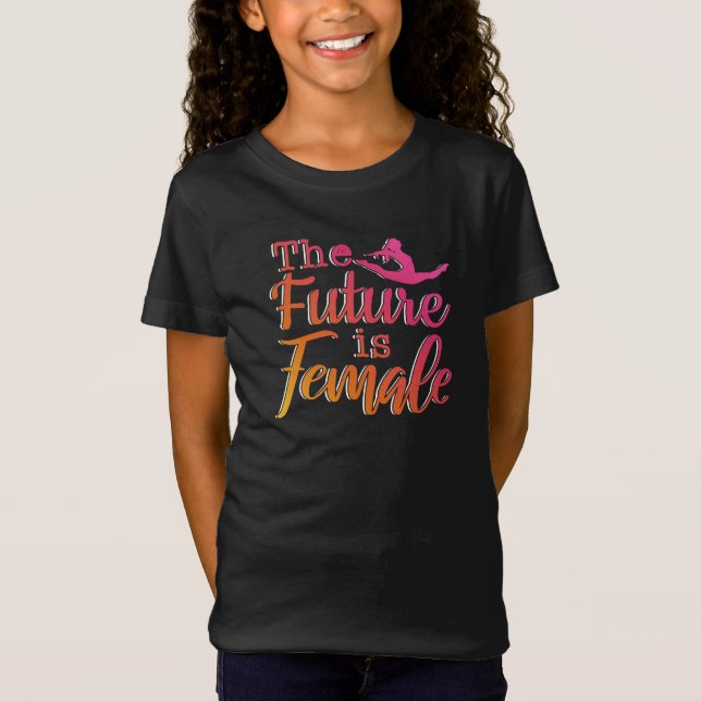 Zukunft ist Zitat von Frauen - Frauengymnastik T-Shirt (Vorderseite)