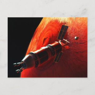 Zukunft Manned Mars Mission Olympus Mons Postkarte