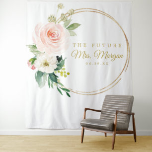 Zukunft Mrs Gold Brautparty Hintergrund Foto Booth Wandteppich