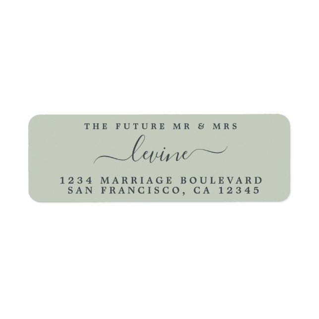 Zukunft Pastel Green Wedding Rücksendeadresse (Vorne)