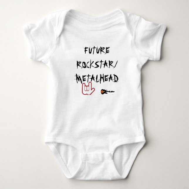 ZUKUNFT ROCKSTAR/METALHEAD BABY STRAMPLER (Vorderseite)