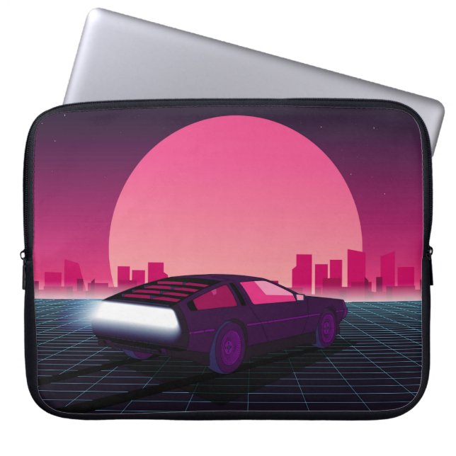 Zukunft rückgängig machen. Sci-Fi-Hintergrund im 8 Laptopschutzhülle (Vorderseite)
