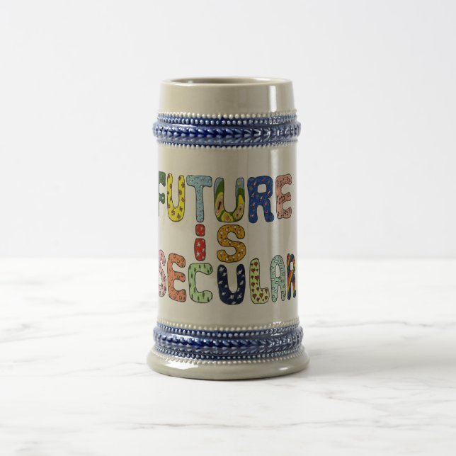 ZUKUNFT SIND SEKULÄRE Cartoon-Buchstaben Bierglas (Mittel)