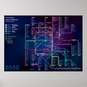 Zukünftige Bahnkarte von Stockholm Poster