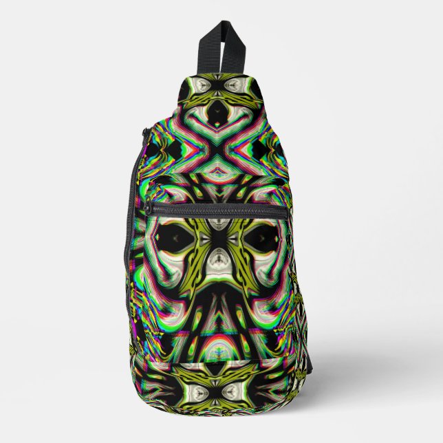 Zukünftige Formen Holographic Yellow Jacket Chrome Crossbody Bag (Vorderseite)