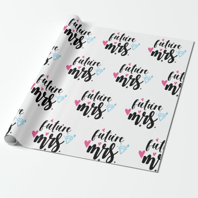 Zukünftige Frau Bide to Be Wedding, Brautparty Gif Geschenkpapier (Ungerollt)