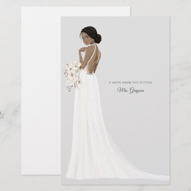 Zukünftige Frau Bride danke Ihnen Stationery Briefpapier (Vorne/Hinten)