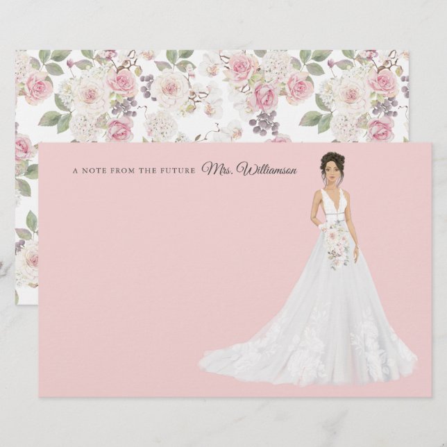 Zukünftige Frau Bride danke Ihnen Stationery Briefpapier (Vorne/Hinten)