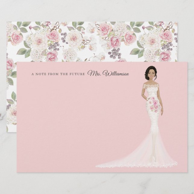 Zukünftige Frau Bride danke Ihnen Stationery Briefpapier (Vorne/Hinten)