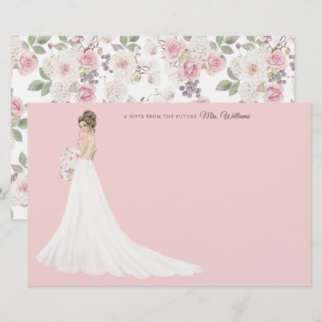 Zukünftige Frau Bride danke Ihnen Stationery Briefpapier (Vorne/Hinten)