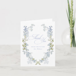 Zukünftige Frau Elegant Blue Floral Dankeschön Kar Dankeskarte