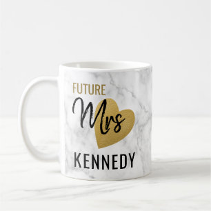 Zukünftige Frau Gold Heart und Marmor Kaffeetasse