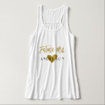 Zukünftige Frau Goldfolie und -WEISS mit Herzen Tank Top<br><div class="desc">Zukünftige Goldfolie Frau-Faux und weißer T - Shirt für eine Hochzeit,  Brautparty,  Junggeselinnen-Abschied,  Hochzeits-Feier.</div>