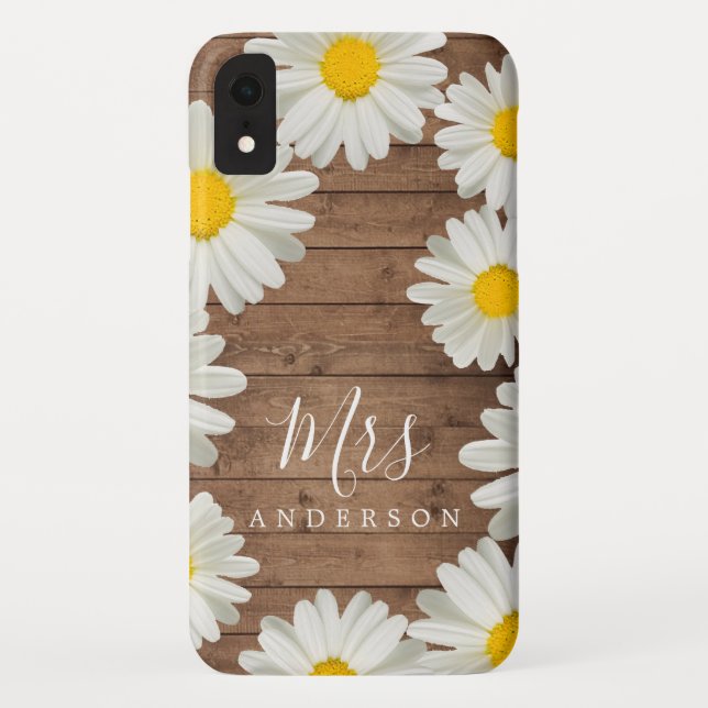 Zukünftige Frau Hübsch Daisies White Floral Rustic Case-Mate iPhone Hülle (Rückseite)