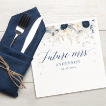Zukünftige Frau Navy und White Floral Brautparty