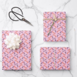 Zukünftige Frauen Muster mit kleinen hohen Absätze Geschenkpapier Set