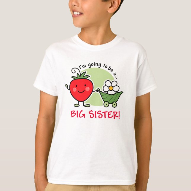 Zukünftige große Schwester-Erdbeere T-Shirt (Vorderseite)