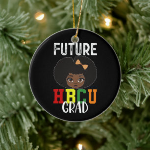 Zukünftige HBCU-Absolventin Abschluss Schwarze Hoc Keramik Ornament