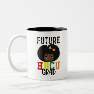 Zukünftige HBCU-Absolventin Abschluss Schwarze Hoc Zweifarbige Tasse
