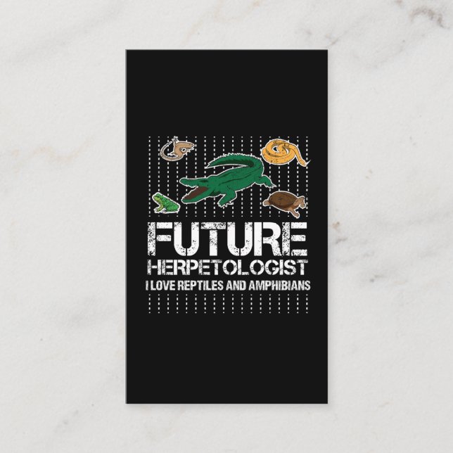 Zukünftige Herpetologist-Reptilien und Amphibien Visitenkarte (Vorderseite)