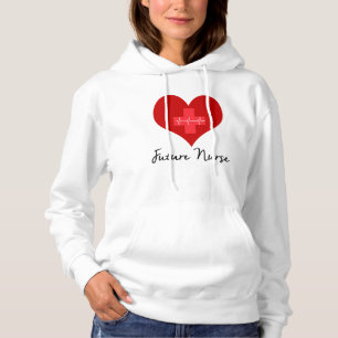 Zukünftige Krankenschwester - Rotes Kreuz EKG Herz Hoodie