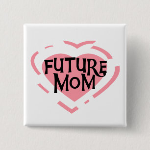 Zukünftige Mama-Rosa-Herz-T-Shirts und Geschenke Button