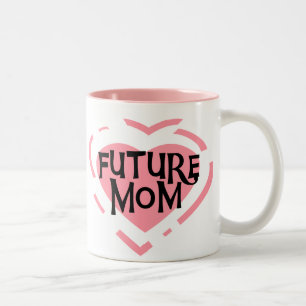 Zukünftige Mama-Rosa-Herz-T-Shirts und Geschenke Zweifarbige Tasse