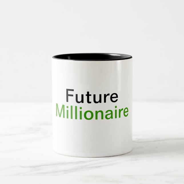 Zukünftige Millionaire-Tasse Zweifarbige Tasse (Mittel)