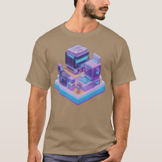 Zukünftige moderne Stadt Bunte Familie T-Shirt