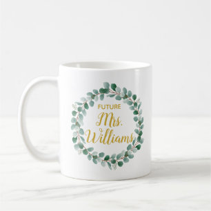 Zukünftige Mrs Fiancee Personalisiert Bride to Be Kaffeetasse
