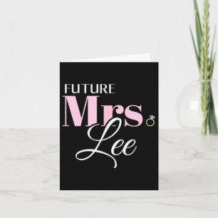 Zukünftige Mrs Lee Braut Hochzeit Bräutigam Ehe Karte
