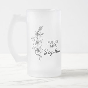 Zukünftige Mrs Mug Braut Wird Mug Personalisiert Z Mattglas Bierglas