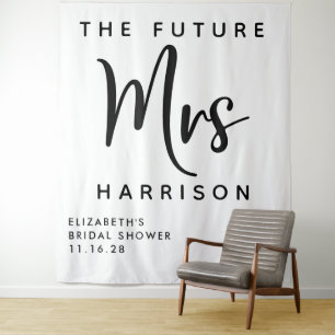Zukünftige Mrs Personalisierte Bridal Shower Wandteppich