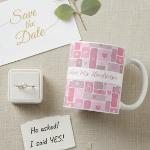 Zukünftige Mrs Pink Verlobung Moderne Schrift Kaffeetasse