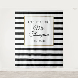 Zukünftige Mrs Stripe Brautjungfern-Party-Fotohint Wandteppich