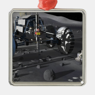 Zukünftige Raumforschungaufträge Silbernes Ornament