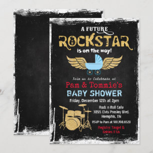 Zukünftige Rockstar-Trommel-Set-Baby-Shower-Einlad Einladung