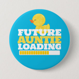 Zukünftige Tante lädt Enten-Baby-Party Button