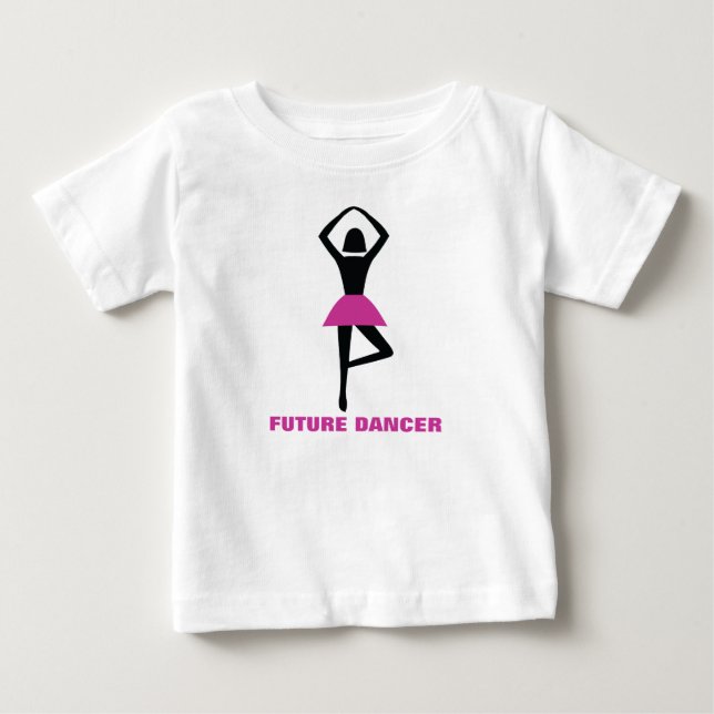 Zukünftige Tänzerin, Ballerina schwarz, Hot-Rosa-B Baby T-shirt (Vorderseite)