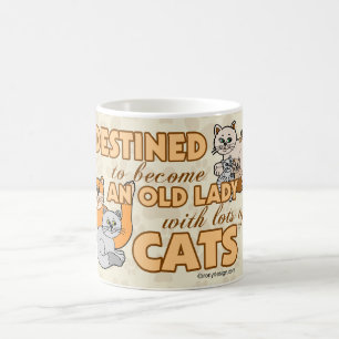 Zukünftige verrückte Katzen-Dame Funny Saying Kaffeetasse