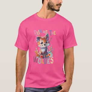 zukünftiger Alpha-Wolf mit Blume niedliche Wölfe T-Shirt