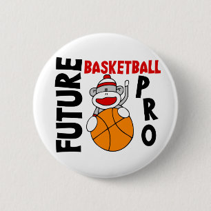 Zukünftiger Basketball-Prosocken-Affe Button