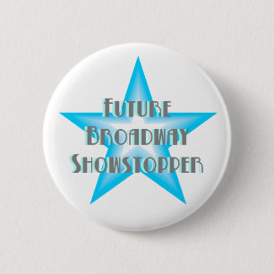 Zukünftiger Broadwayshowstopper-(blauer) Knopf Button