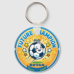 Zukünftiger Champion Soccer Junger Name und Spiele Schlüsselanhänger
