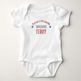 Zukünftiger Feuerwehrmann rot und blau Baby Onesie Strampler