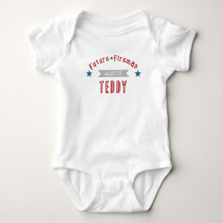 Zukünftiger Feuerwehrmann rot und blau Baby Onesie Strampler