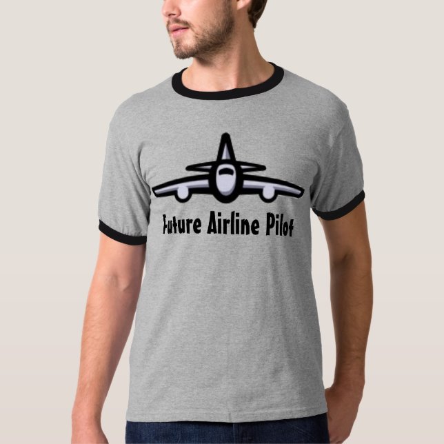 Zukünftiger Fluglinien-Pilot T-Shirt (Vorderseite)